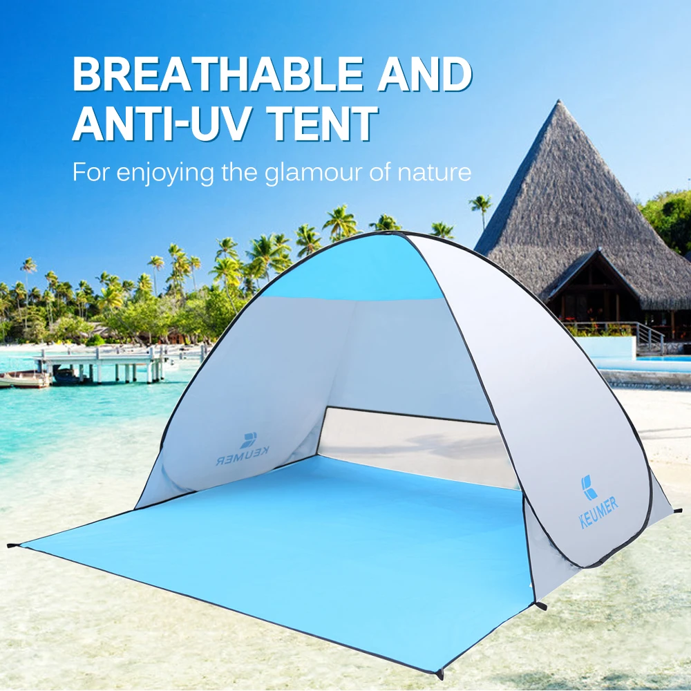 

(120+60)*150*100cm Outdoor Automatic Instant Pop-up Portable Beach Tent Anti UV Shelter Camping Fishing Hiking Picnic