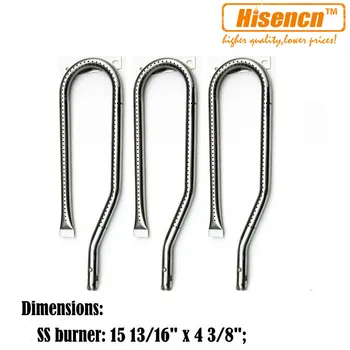 

Hisencn 15.8 inch 13361 3pcs Barbeque Grill Stainless Burner Replacement For Jenn Air Gas Grill 720-0336 , Sams, Outdoor Burners