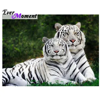 

Ever Moment Diamond Painting 5D DIY Full Square Drill 5D DIY Picture Of Rhinestone White Tigers Forest Diamond Embroidery 3F859