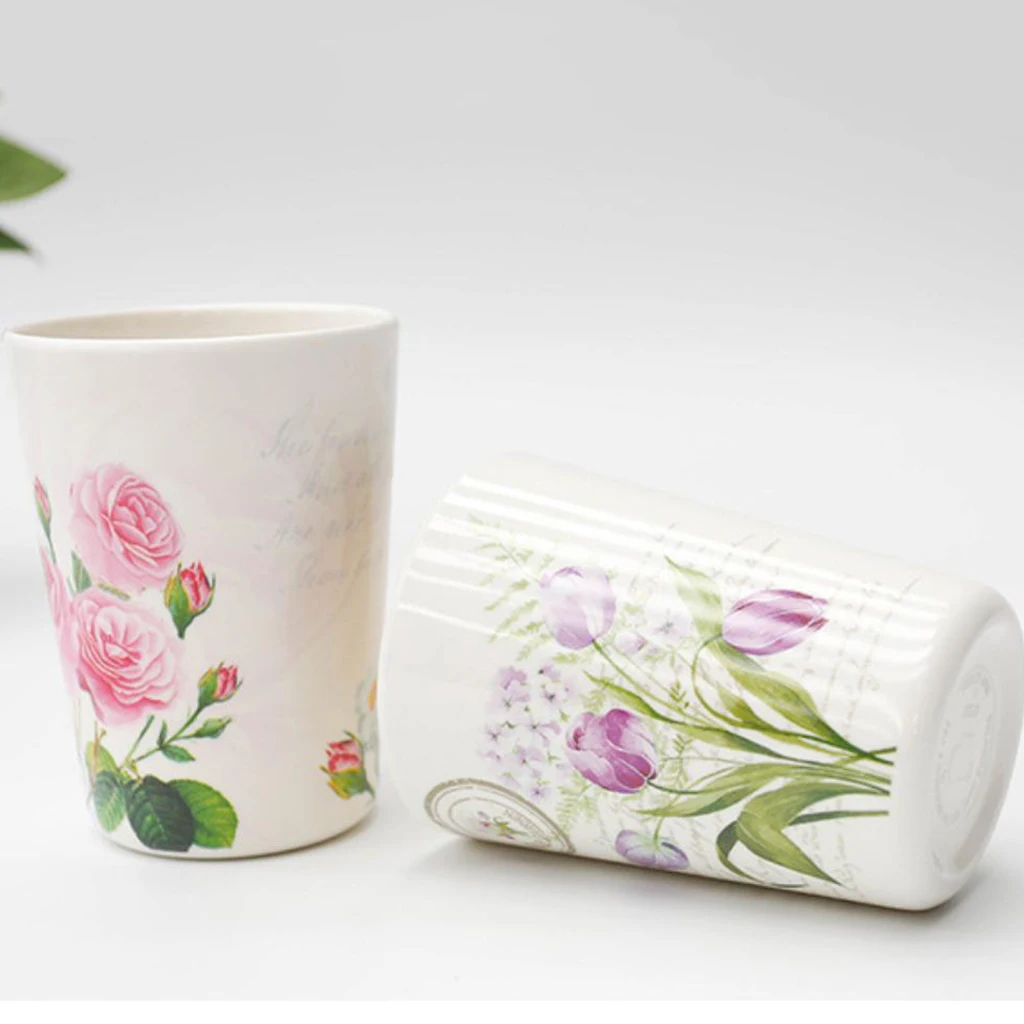 Flower Pattern Mug Melamine Office Home Coffee Tea Water Drinking Cup Drinkware for restaurants hotels restaurants