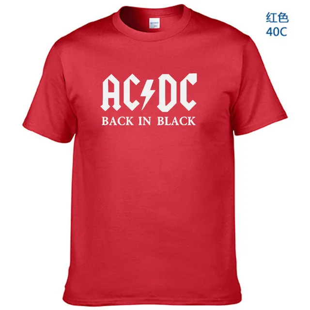 Camisetas AC/DC Группа рок футболка мужская ACDC черный Графический футболки с принтом Повседневная с круглым вырезом хип хоп короткий рукав хлопок Топ - Цвет: Red-W