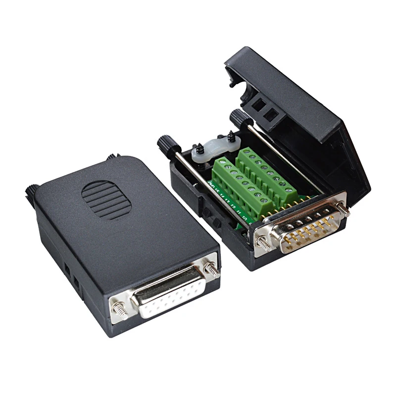 Db15 needle free soldering pin connector male female connector with