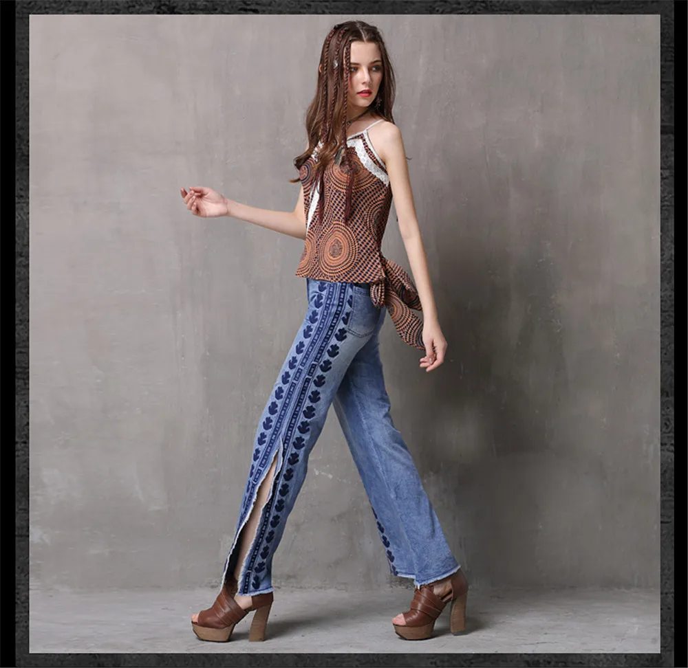 Vintage Style Summer Print Lace Top Female 2018 Boho New Chiffon Women's Shirt V-Neck Patchwork Flare Hem Tops T-shirts (12)