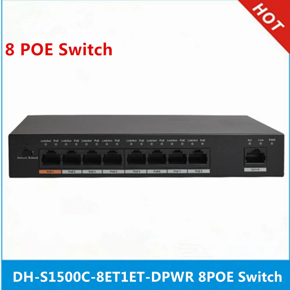 

DH PoE Switch DH-S1500C-8ET1ET-DPWR 8CH Ethernet Power Switch Support 802.3af 802.3at POE POE+ Hi-PoE Power Supply Standard