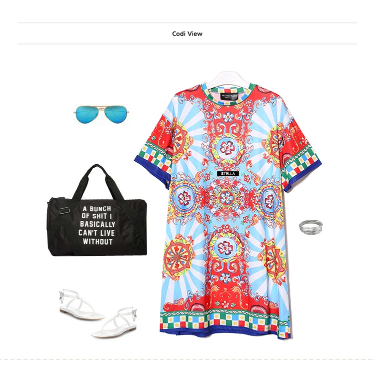 Vestido de Praia Plus Size Senhoras Bonito