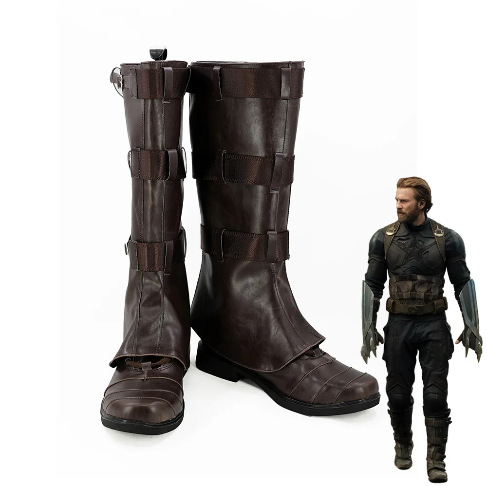 

The Avengers Infinity War Captain America Men Cosplay Boot Shoes Customized Size