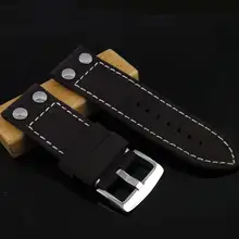 28 мм серые коровья заклепки тяжелые наручные часы на кожаном ремешке белые строчки подходят мужские часы