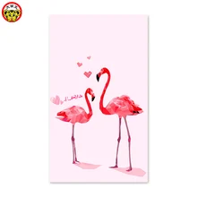 Diy цифровая картина маслом по номерам рисунок картина ручной работы декоративные картины на стену Любовь Фламинго