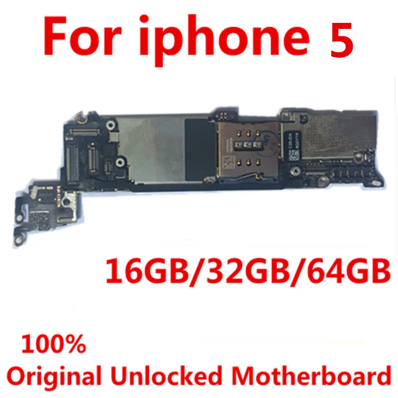 

100% Original unlocked for iphone 5 Motherboard Without Touch ID/With Touch ID,for iphone 5 Logic boards,16gb / 32gb / 64gb