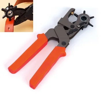 

free shipping 1pcs High Quality 6 Size Kit Revolving Heavy Duty Leather Belt Hole Punch A type Puncher Cut Eyelet Plier
