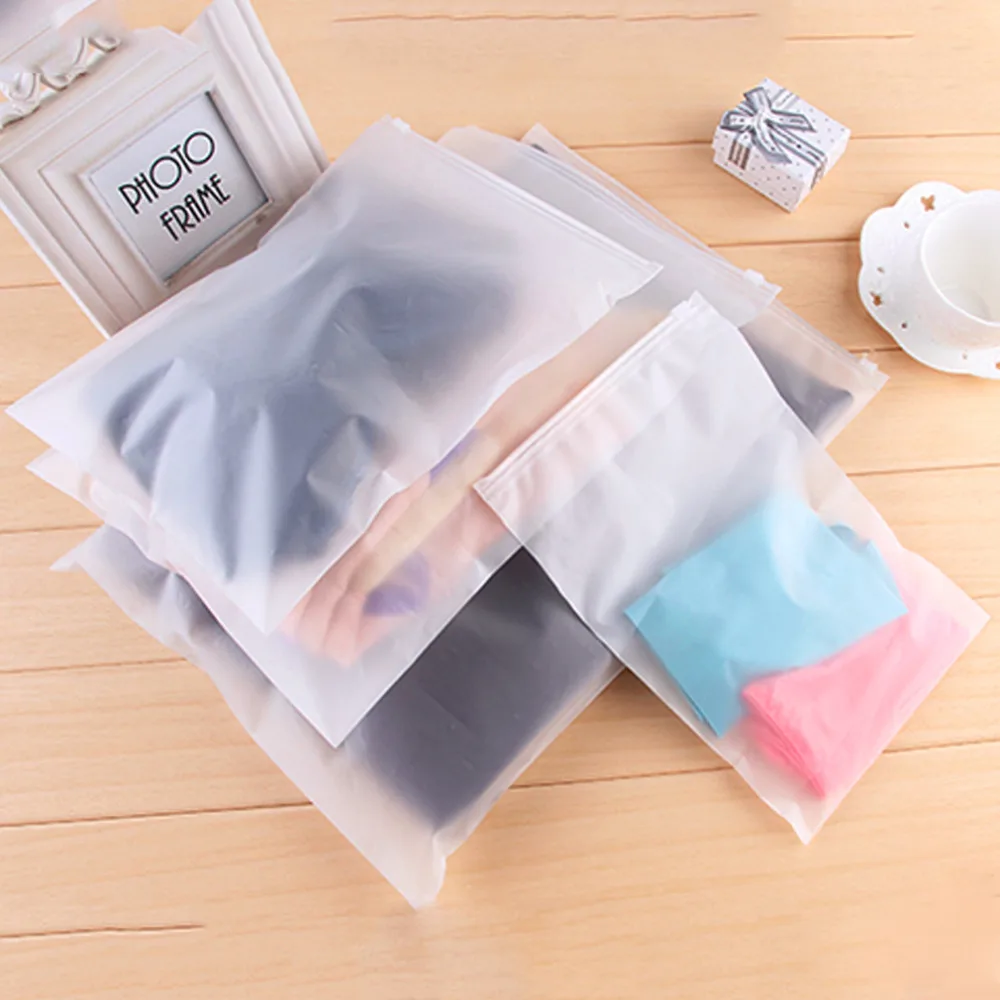 

2Pcs Swimming Bags Matte Frosted Pouch Swimming Bag Sealed Waterproof Transparent Eco Ziplock Bag Clothing Bra Shoe Storage