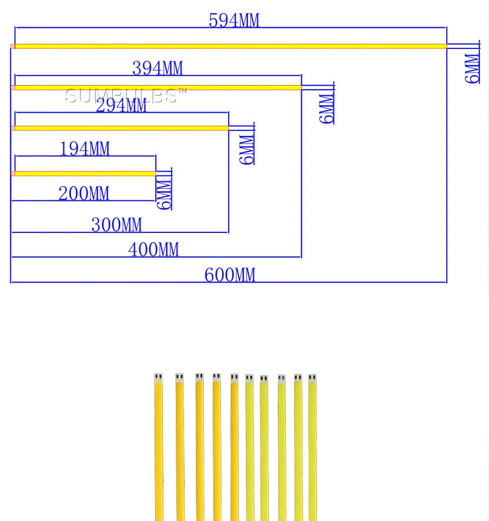 10 шт./лот 600 мм 500 мм 400 мм 300 мм 200 мм 12V Diammable светодиодный COB светильник для автомобиля светильник ing дома светодиодный светильник Настенный декор бар светильник s лампы