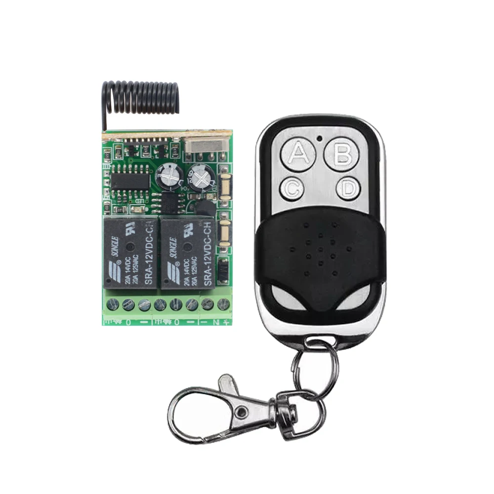 DC 12-48V Relay 2CH Wireless RF Remote Control Switch Transmitter Receiver 
