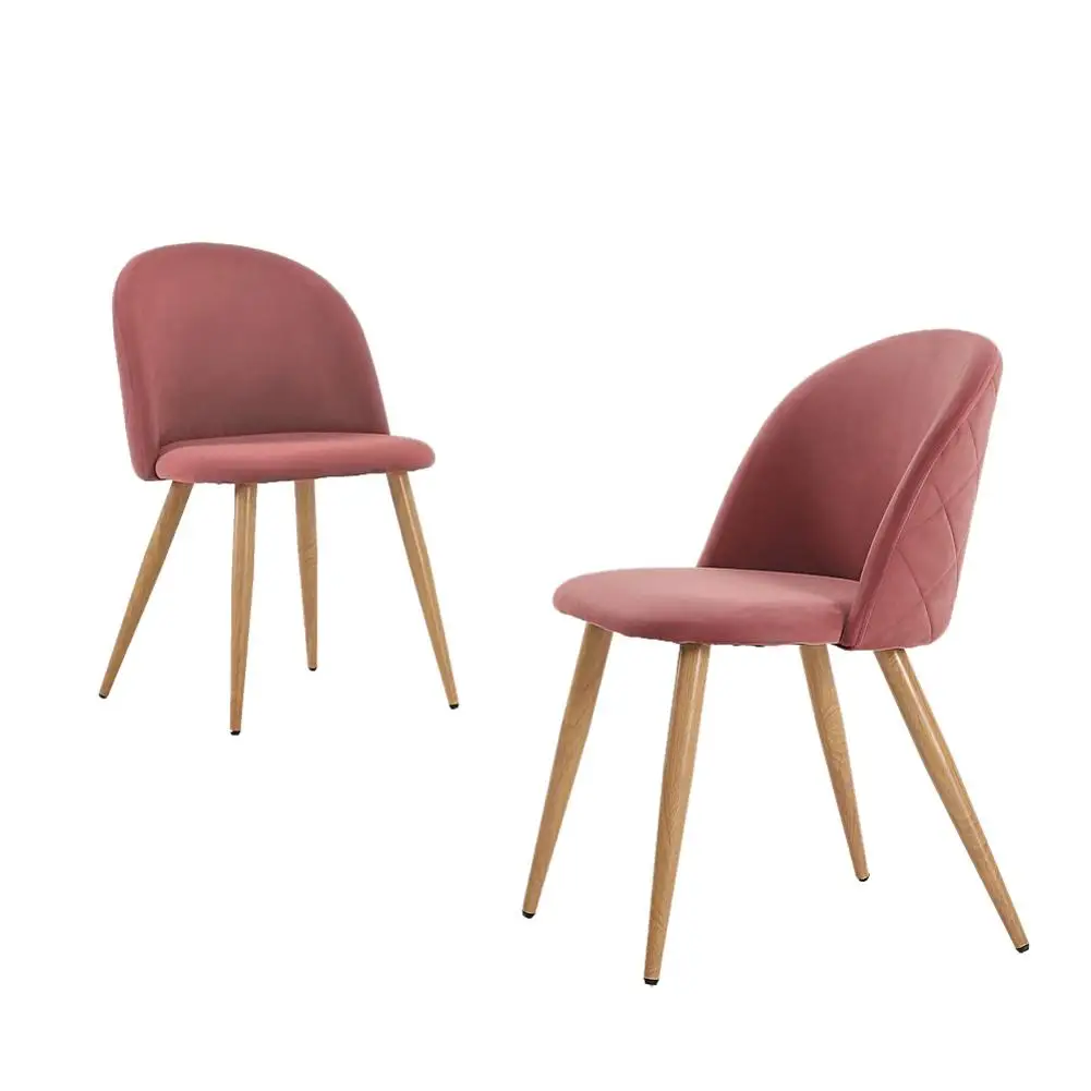 

2Pcs Modern Dining Chairs Soft-clad Wood Bread Chairs Velvet Dining Chair For Kitchen Living Room Leisure Side Chairs