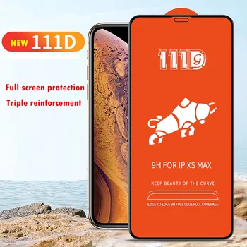 

50pcs DHL For iphone XS Max XR X Tempered Protective Glass 111D Full Cover Screen Protector for iPhone 6 7 8 6S Plus