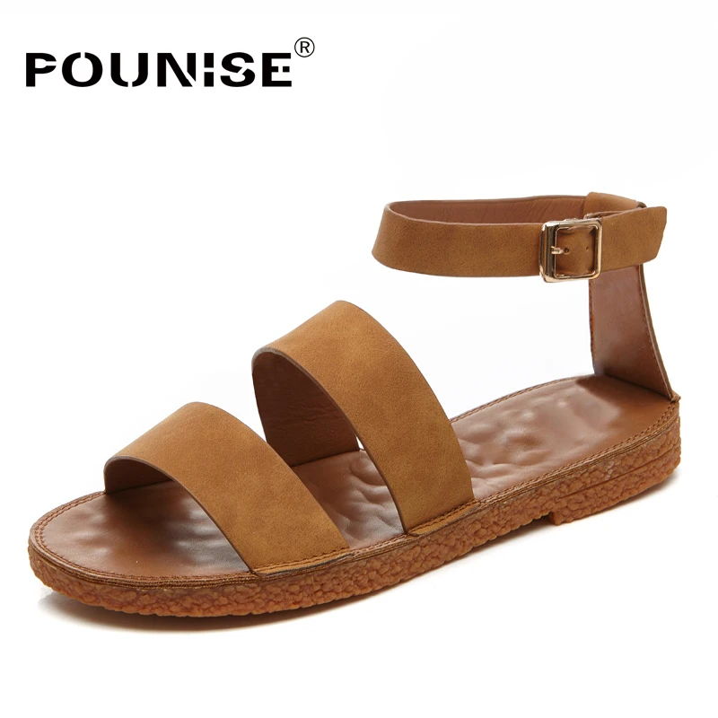 

summer flats Sandals women 2019 new pu Leather ladies shoes fashion Roman Casual sandals woman beach Sandals women Slippers