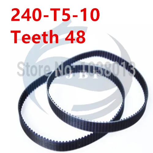 

1piece Rubber timing belt 240 T5 10 Length 240mm pitch 5mm width 10mm Teeth 48 Trapeziod Belt 240T5 Industrial Belt