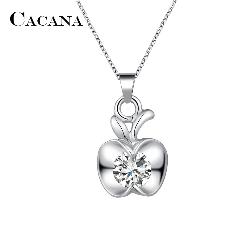 CACANA Pendant Necklaces For Women Trendy Star Cross Apple Fashion Design Metal Link Chain Long Necklace Hot Wholesale N89