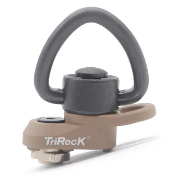

Trirock M-lok Sling Swivel Heart-Shape Loop with Tan Color Push Button Base & Sling Mount with a Hole for Snap Clip Hook Spring
