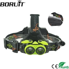 BORUiT 3000LM XM-L2 LED Headlamp 3-Mode Zoom Headlight USB Rechargeable Head Torch Camping Flashlight Hunting 18650 Battery