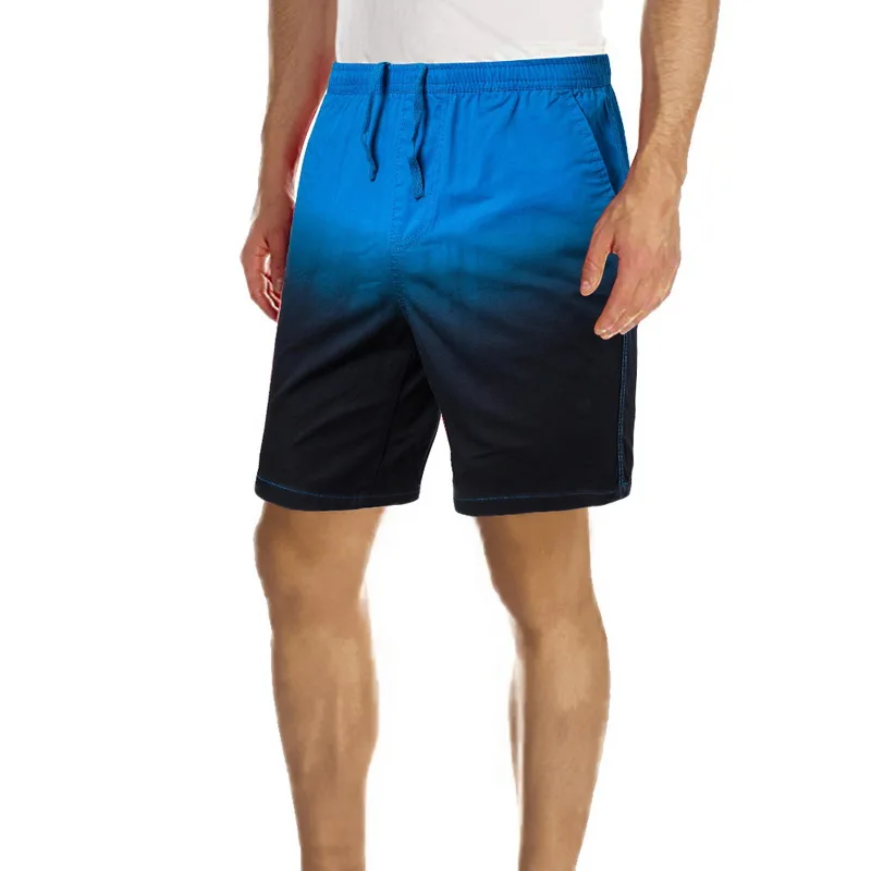 

CYSINCOS 2019 Summer Shorts Men Breathable Beach Shorts Men Quick Dry Loose Drawstring Short Printed Gradient Male Boardshorts