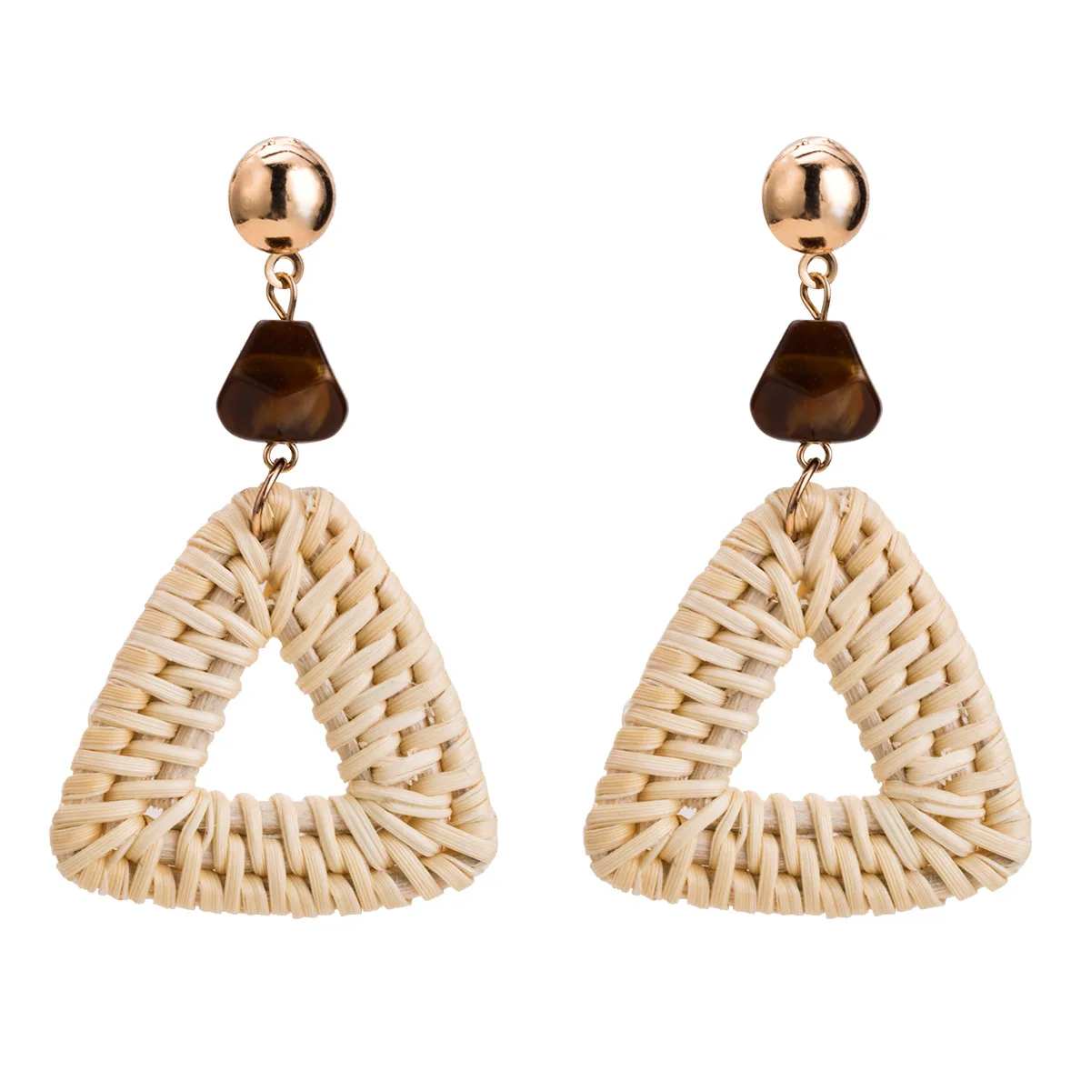 

Geo Straw Rattan Earrings Boho Summer 2018