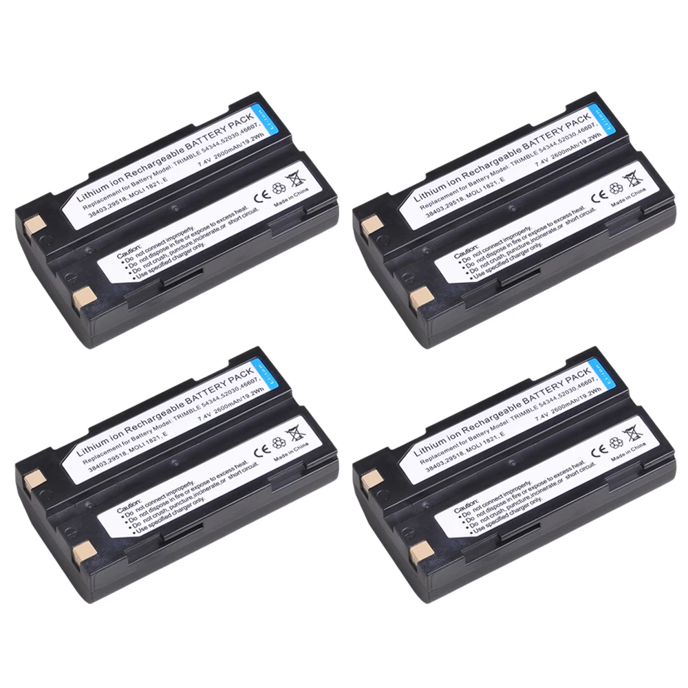 

4Pcs 2600mAh D-LI1, 54344, 92600 Li-ion Battery for Trimble 54344, 92600 Battery for Trimble 5700 5800,MT1000,R7,R8 GPS Receiver