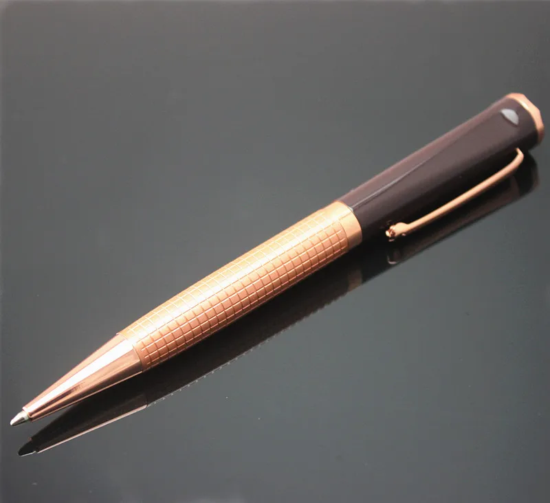 monte mount Gold Trim Rollerball Pen Black Ink Medium Refill Metal