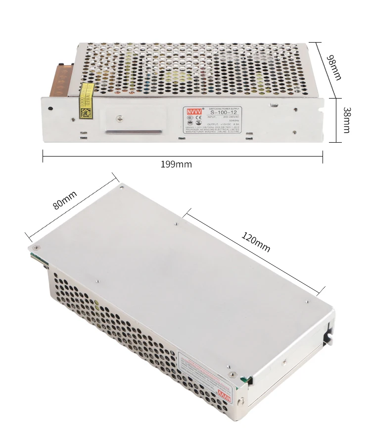 12 В импульсный источник питания s-100-12 smps 24 В 5 В 48 В 100 Вт Светодиодная лампа огни полосы ac-dc 110 В 220 В Сигле Регулируемый источник питания постоянного тока