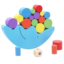 Лунная балансировочная рама для детей, игрушка для раннего обучения, обучающие средства Монтессори, лунный баланс, красочные деревянные блоки для раннего развития, игрушки