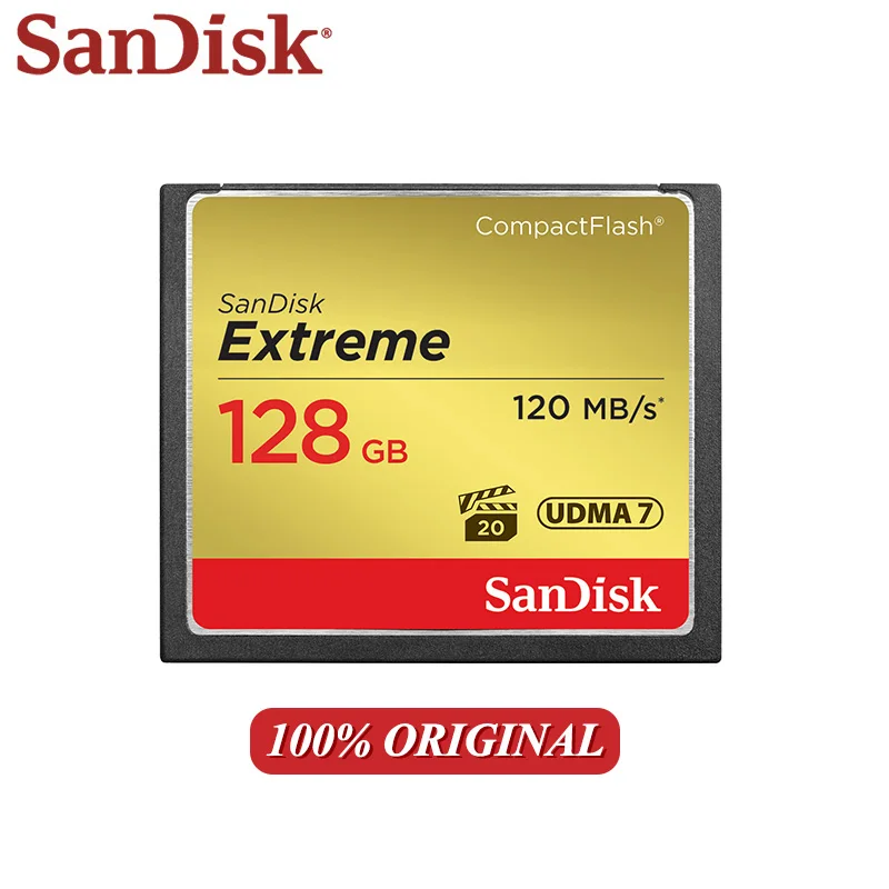 

SanDisk Memory Card 32GB 64GB 128GB Gold CF Card Extreme High Speed Compact Flash Card 120MB/s for DSLR and HD Camcorder