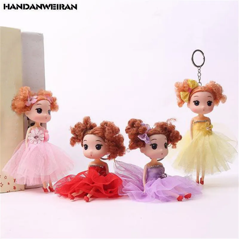

1PCS Cute Silicone Girl Doll Toy Mini Lace Little Girls Small Pendant Toys Dolls For Kids Gifts 2019 Hot NEW 18CM HANDANWEIRAN