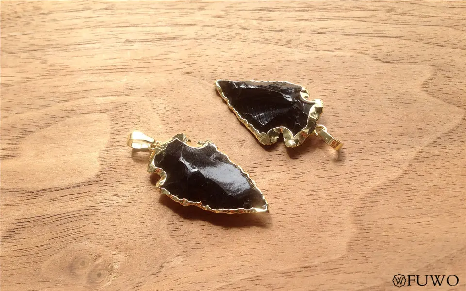 Natural Black Tourmaline Arrowhead Pendant 10