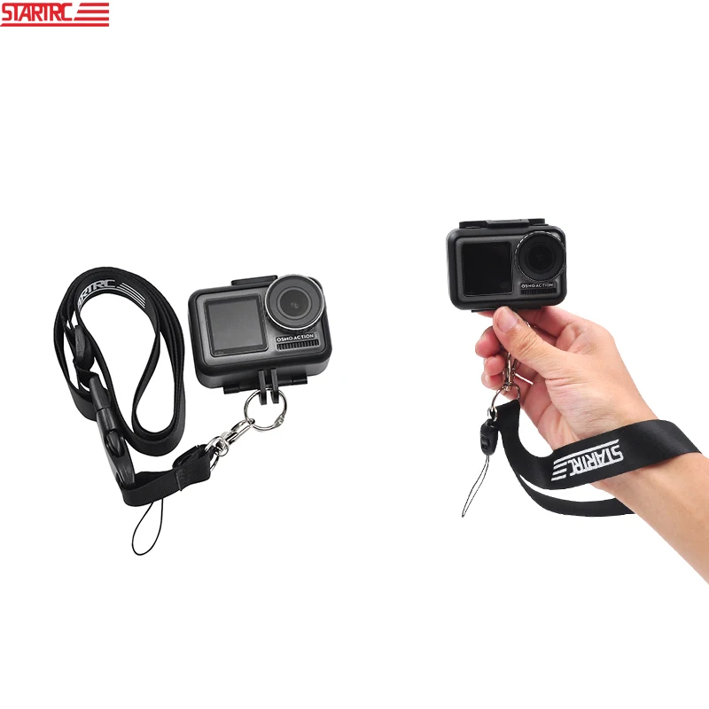 STARTRC DJI OSMO Action Neck Strap & Wrist Rope Protable lanyard For camera Accessories kit black/red Color | Электроника