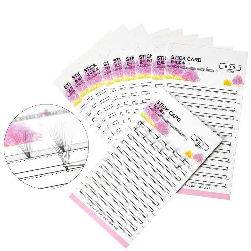

Lash Storage Sticky Strip Tape Eyelash Extension Storage Card Grafted Premade Fans Volume False Eyelashes Make Up Tool