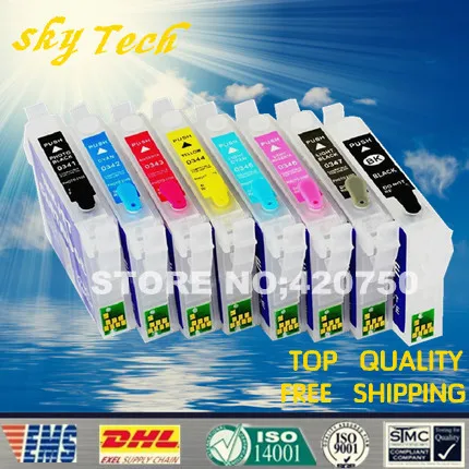 8PK пустые многоразовые картриджи для Epson T0341-T0348 подходит Stylus photo 2100 2200. С чипами ARC |