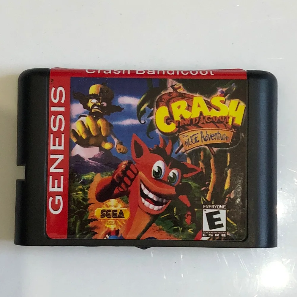 

Crash Bandicoot 16 bit MD Game Card For Sega Mega Drive For Genesis