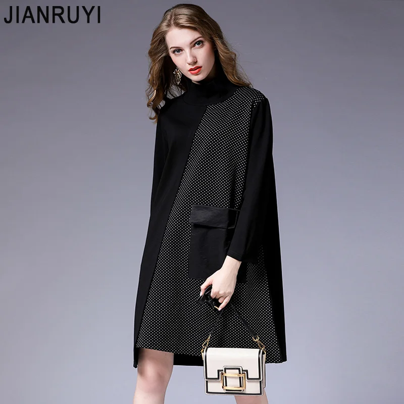 

Large size women's fat mm2018 autumn new cover meat ageing collar collar color dress a generation of 7037