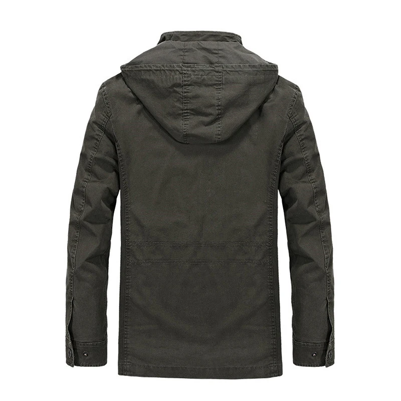 AFS джип брендовая куртка в стиле милитари Для мужчин Высокое качество, Большие размеры M-4XL Для Мужчин's зима-осень Повседневное с хлопковой футболкой с капюшоном и Для мужчин s куртка пальто