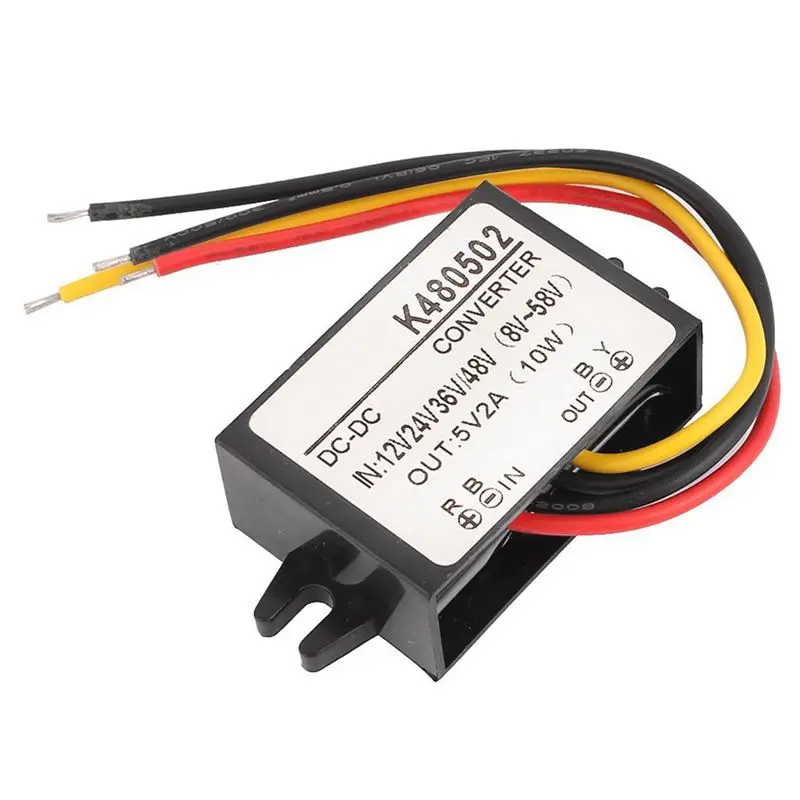 DC 12 V/24 V/36 V/48 V к DC 5V 2A 10W модуль питания автомобиля преобразователь напряжения Регулятор Водонепроницаемая Электроника Tran