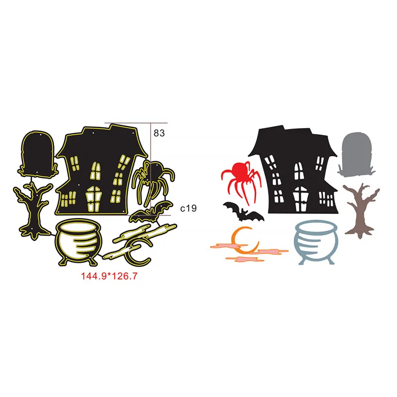 Хэллоуин, привидения дом металлические трафареты для пресс-формы для ручная работа Скрапбукинг декорирование тиснение поставщик ручной работы высечки - Цвет: GG0262