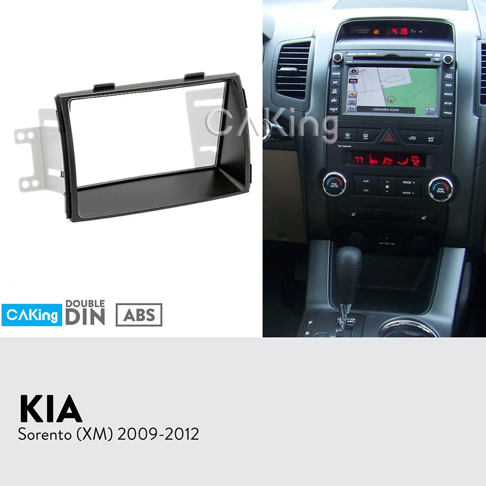 

Double Din Car Fascia Radio Panel for KIA Sorento (XM) 2009-2012 Dash Kit Install Facia Plate Adapter Cover Bezel Console Trim