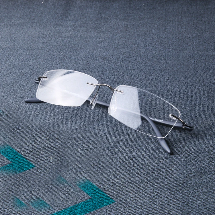 B Pure Titanium Men Rimless Optical Glasses Frame Women Frameless Prescription Eyeglasses Ultralight Myopia Screwless Eyewear