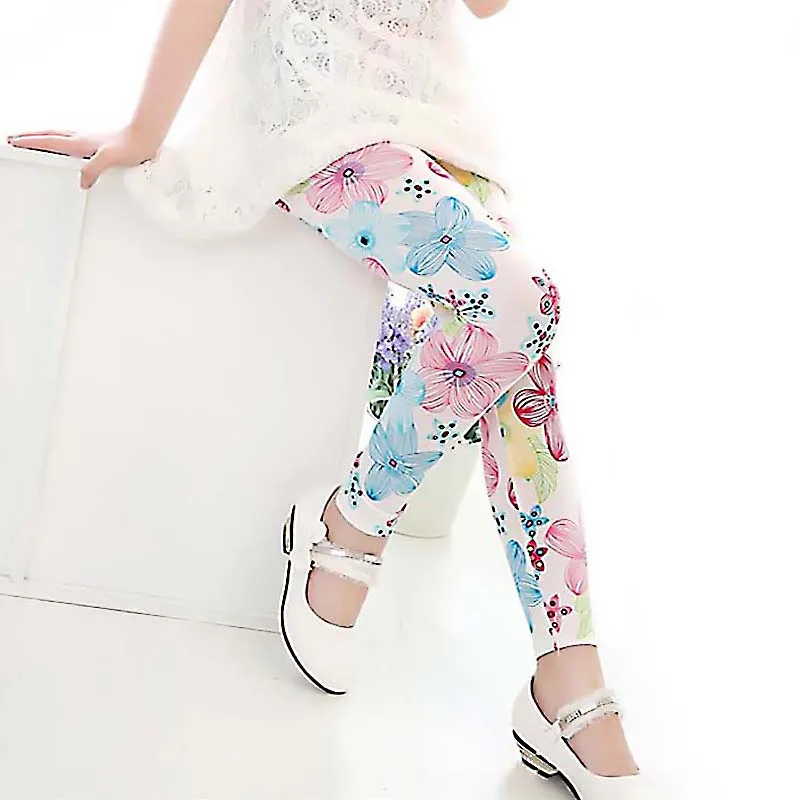 Spring/Autumn Wear Kids Little Girls Leggings Pants Rainbow Sun Flower