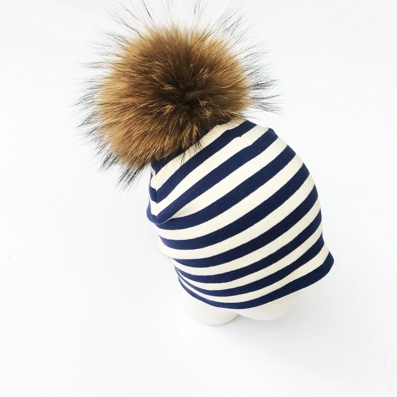 Шапка детская natural raccoon fur шапки детские осенью зимой шапки для девочек реальное енот волосы шапка для мальчика - Цвет: navy