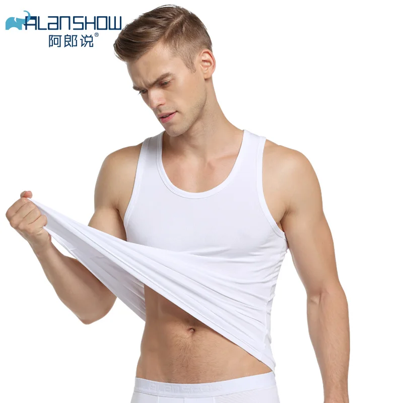 

Alanshow Men Undershirt Ropa Hombre Underwear Male Modal Jumpsuit Summer Atlet Sleeveless Tank Tops