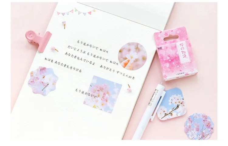 2 упаковки/лот Сакура японский стиль наклейки с цветами украшения стикер для канцелярских товаров для дневника бумажная наклейка для скрапбукинга подарок