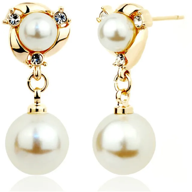 2018 New Fashion Jewelry Anti Allergy Charming Pearl Earrings for Women High Quality Gold/Silver Alloy Earrings Jewelry Gift