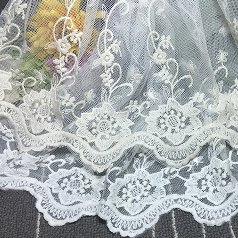 Кружевной дизайн с вышивкой 35*90 см tissu costura сетчатый тюль гипюр кружевной шнур DIY