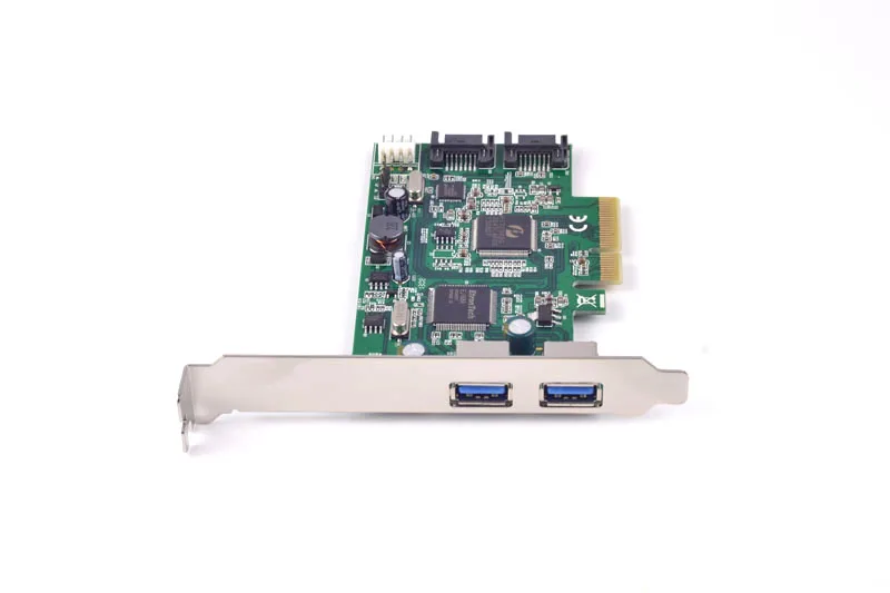 Внешняя карта расширения PCI-E x4 на 2 порта SATA3.0 6 ГБ + сверхскоростная USB 3 0 ASMedia 1061 etron